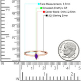 Solitaire Marquise Engagement Ring Cubic Zirconia 925 Sterling Silver