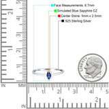 Solitaire Marquise Engagement Ring Cubic Zirconia 925 Sterling Silver