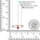 Solitaire Marquise Engagement Ring Cubic Zirconia 925 Sterling Silver