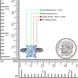 Art Deco Vintage Emerald Cut Natural Aquamarine Engagement Ring