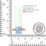 Art Deco Vintage Emerald Cut Natural Aquamarine Engagement Ring