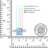 Art Deco Vintage Emerald Cut Natural Aquamarine Engagement Ring
