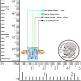 Art Deco Vintage Emerald Cut Natural Aquamarine Engagement Ring