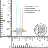 Art Deco Vintage Emerald Cut Natural Moonstone Engagement Ring