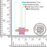 Vintage Emerald Cut Engagement Ring Simulated Cubic Zirconia 925 Sterling Silver