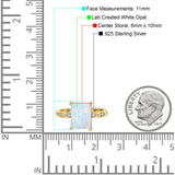 Vintage Emerald Cut Engagement Ring Simulated Cubic Zirconia 925 Sterling Silver