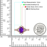 Vintage Inspired Art Deco Oval Engagement Ring Simulated Cubic Zirconia 925 Sterling Silver