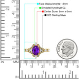 Vintage Inspired Art Deco Oval Engagement Ring Simulated Cubic Zirconia 925 Sterling Silver