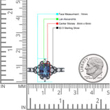 Halo Art Deco Oval Lab Alexandrite Engagement Ring