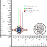Halo Art Deco Oval Lab Alexandrite Engagement Ring