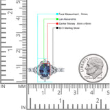 Halo Art Deco Oval Lab Alexandrite Engagement Ring