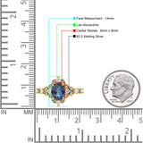 Halo Art Deco Oval Lab Alexandrite Engagement Ring
