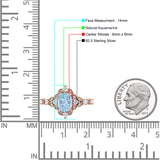 Halo Art Deco Oval Natural Aquamarine Engagement Ring