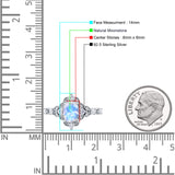 Halo Art Deco Oval Natural Moonstone Engagement Ring