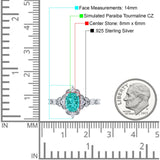 Vintage Inspired Art Deco Oval Engagement Ring Simulated Cubic Zirconia 925 Sterling Silver