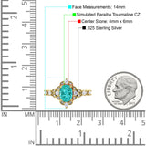 Vintage Inspired Art Deco Oval Engagement Ring Simulated Cubic Zirconia 925 Sterling Silver