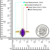 Vintage Marquise Engagement Ring Simulated Cubic Zirconia 925 Sterling Silver