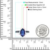 Vintage Marquise Engagement Ring Simulated Cubic Zirconia 925 Sterling Silver