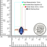 Vintage Marquise Engagement Ring Simulated Cubic Zirconia 925 Sterling Silver