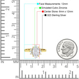 Vintage Marquise Engagement Ring Simulated Cubic Zirconia 925 Sterling Silver