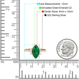 Vintage Marquise Engagement Ring Simulated Cubic Zirconia 925 Sterling Silver