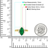 Vintage Marquise Engagement Ring Simulated Cubic Zirconia 925 Sterling Silver