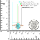 Vintage Marquise Engagement Ring Simulated Cubic Zirconia 925 Sterling Silver