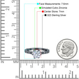 Art Deco Round Engagement Ring Simulated Cubic Zirconia 925 Sterling Silver