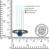 Vintage Dainty Round Lab Alexandrite Engagement Ring
