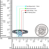 Vintage Dainty Round Natural Aquamarine Engagement Ring