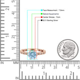 Vintage Dainty Round Natural Aquamarine Engagement Ring