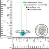 Art Deco Round Engagement Ring Simulated Cubic Zirconia 925 Sterling Silver