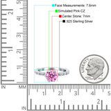 Art Deco Round Engagement Ring Simulated Cubic Zirconia 925 Sterling Silver