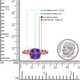 Elegant Hidden Halo Cushion Engagement Ring Cubic Zirconia 925 Sterling Silver