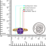Elegant Hidden Halo Cushion Engagement Ring Cubic Zirconia 925 Sterling Silver