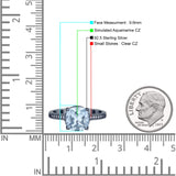Elegant Hidden Halo Cushion Engagement Ring Cubic Zirconia 925 Sterling Silver