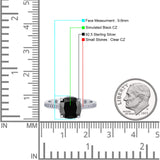 Elegant Hidden Halo Cushion Engagement Ring Cubic Zirconia 925 Sterling Silver