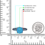 Elegant Hidden Halo Cushion Engagement Ring Cubic Zirconia 925 Sterling Silver