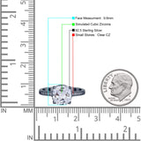 Elegant Hidden Halo Cushion Engagement Ring Cubic Zirconia 925 Sterling Silver