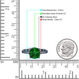 Elegant Hidden Halo Cushion Engagement Ring Cubic Zirconia 925 Sterling Silver