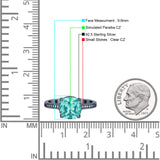 Elegant Hidden Halo Cushion Engagement Ring Cubic Zirconia 925 Sterling Silver