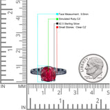 Elegant Hidden Halo Cushion Engagement Ring Cubic Zirconia 925 Sterling Silver