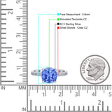 Elegant Hidden Halo Cushion Engagement Ring Cubic Zirconia 925 Sterling Silver