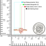 Solitaire Pear Hidden Halo Engagement Ring Cubic Zirconia 925 Sterling Silver