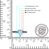Teardrop Pear Hidden Halo Natural Aquamarine Engagement Ring