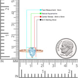 Teardrop Pear Hidden Halo Natural Aquamarine Engagement Ring