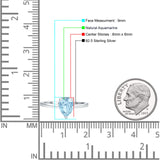 Teardrop Pear Hidden Halo Natural Aquamarine Engagement Ring
