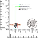 Teardrop Pear Hidden Halo Natural Rutilated Quartz Engagement Ring