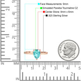 Solitaire Pear Hidden Halo Engagement Ring Cubic Zirconia 925 Sterling Silver