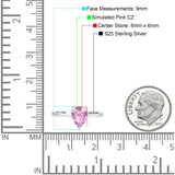 Solitaire Pear Hidden Halo Engagement Ring Cubic Zirconia 925 Sterling Silver